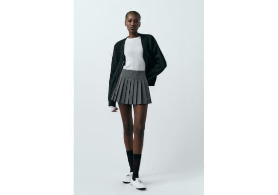 Zara Юбка с разделителем box pleat skort , Цвет: Серый, Размер: XS