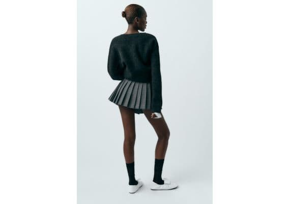 Zara Юбка с разделителем box pleat skort , Цвет: Серый, Размер: XS, изображение 5