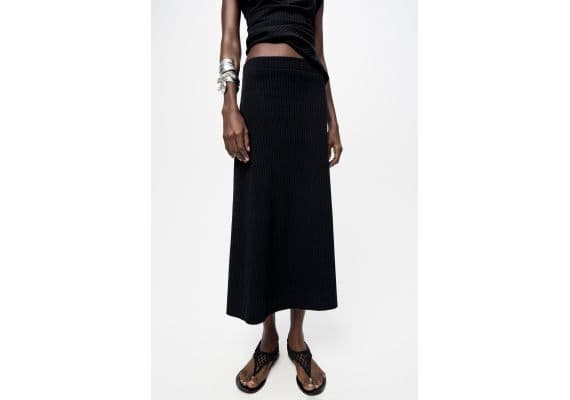 Zara   ribbed flared skirt , Цвет: Черный, Размер: L, изображение 2