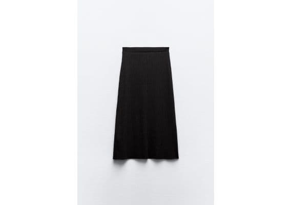 Zara   ribbed flared skirt , Цвет: Черный, Размер: L, изображение 8