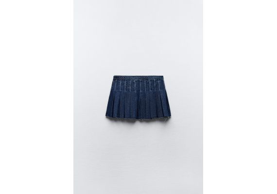 Zara Юбка trf denim box pleat skirt , Цвет: Синий, Размер: XS, изображение 7