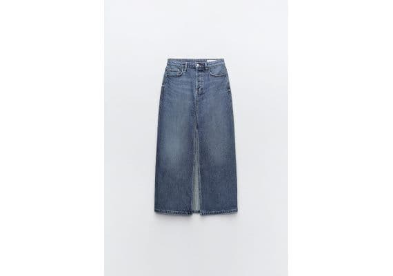 Zara Юбка z1975 denim midi skirt , Цвет: Синий, Размер: XS, изображение 4