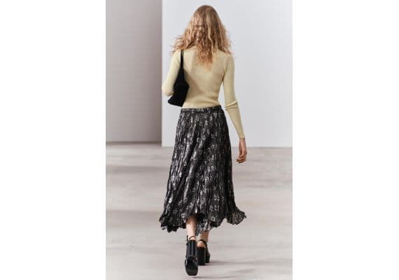 Zara   zw collection metallic midi skirt , Цвет: Серый, Размер: XS, изображение 3