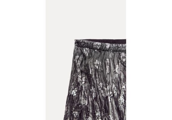 Zara   zw collection metallic midi skirt , Цвет: Серый, Размер: XS, изображение 9