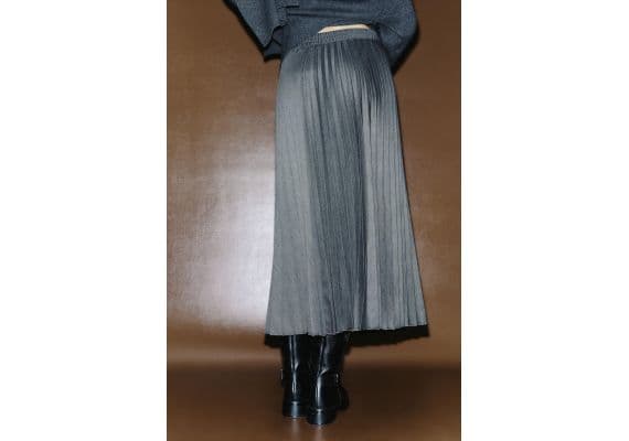 Zara   zw collection pleated midi skirt , Цвет: Серый, Размер: M-L, изображение 3