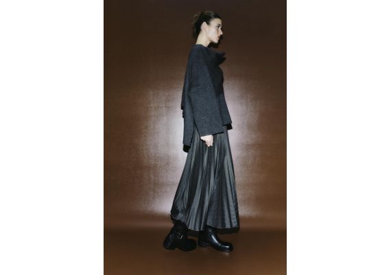 Zara   zw collection pleated midi skirt , Цвет: Серый, Размер: M-L, изображение 6