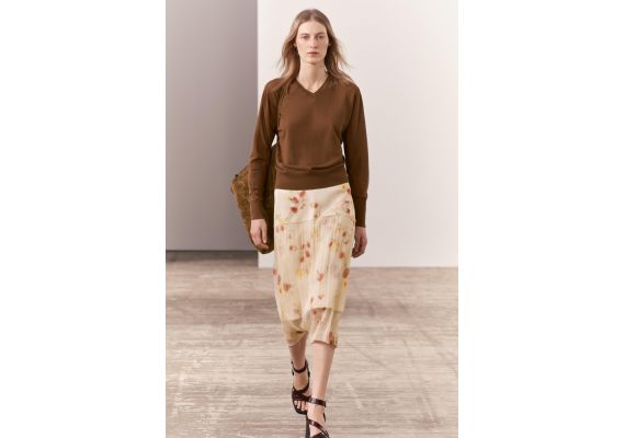 Zara Юбка миди с цветочным принтом из коллекции zara woman, Цвет: Розовый, Размер: XS