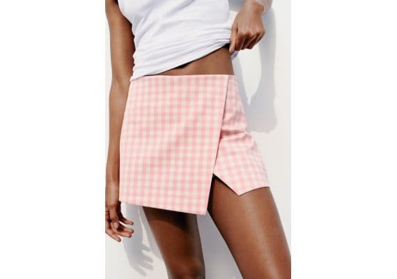 Zara Asymmetric skort , Цвет: Розовый, Размер: M, изображение 2