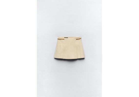 Zara   box pleat skort , Цвет: Бежевый, Размер: XL, изображение 5