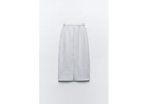 Zara Юбка-миди clean interlock plush , Цвет: Серый, Размер: XS, изображение 2