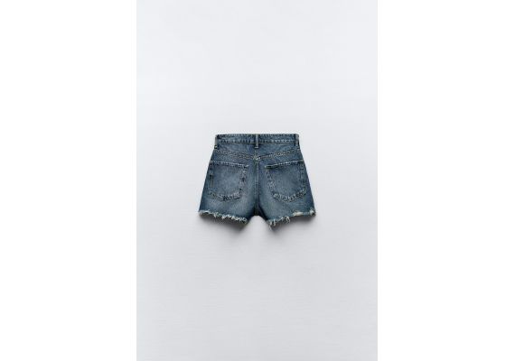 Zara   trf high-waist denim ripped shorts , Цвет: Синий, Размер: 32, изображение 5