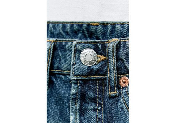 Zara   trf high-waist denim ripped shorts , Цвет: Синий, Размер: 46, изображение 6