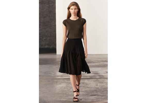 Zara   zw collection box pleat midi skirt , Цвет: Черный, Размер: XS