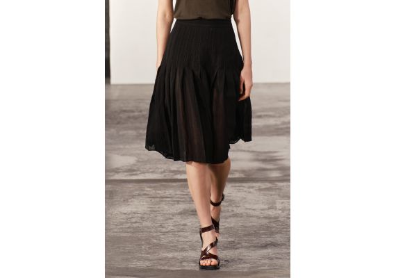 Zara   zw collection box pleat midi skirt , Цвет: Черный, Размер: XS, изображение 3