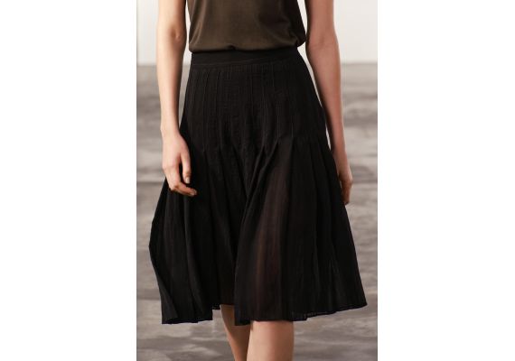 Zara   zw collection box pleat midi skirt , Цвет: Черный, Размер: XS, изображение 4