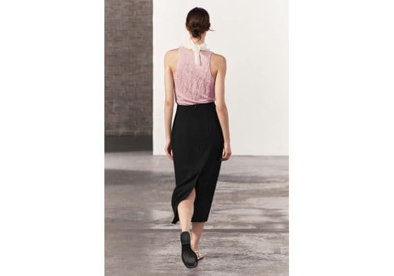 Zara Юбка-карандаш коллекции zw collection midi , Цвет: Черный, Размер: M, изображение 3