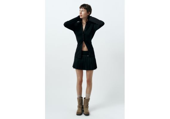 Zara   box pleat skort , Цвет: Черный, Размер: XS