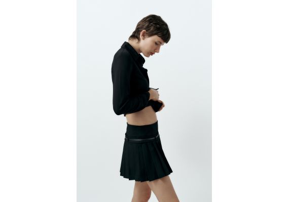 Zara   box pleat skort , Цвет: Черный, Размер: XS, изображение 5