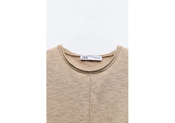 Zara Модель «knit crop top» , Цвет: Бежевый, Размер: XS, изображение 7