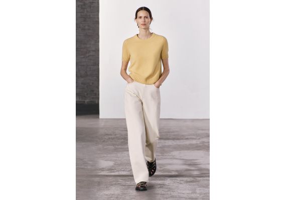 Zara   plain 100% шелковый топ без рыбалки , Цвет: Жёлтый, Размер: XL