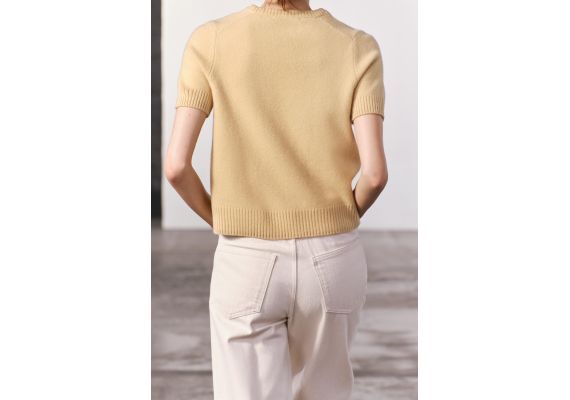 Zara   plain 100% шелковый топ без рыбалки , Цвет: Жёлтый, Размер: S, изображение 4