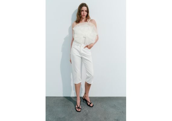 Zara Боди maxi organza fan с разделителем , Цвет: Белый, Размер: S