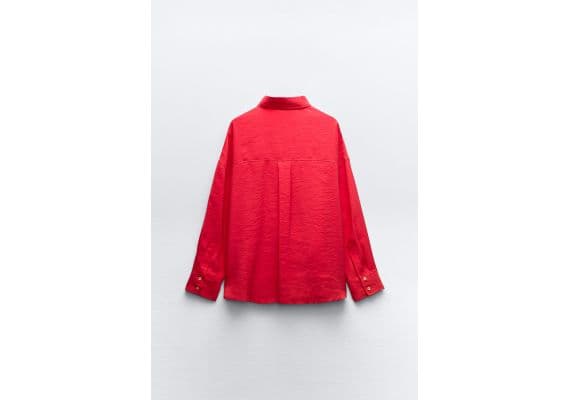 Zara Рубашка oversize flowing shirt , Цвет: Оранжевый, Размер: XS, изображение 7