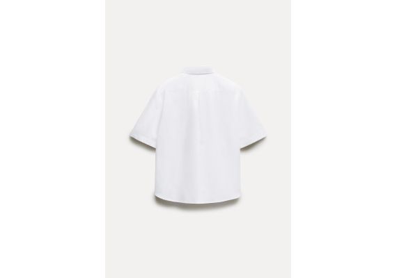 Zara Рубашка из коллекции zw collection poplin shirt , Цвет: Белый, Размер: M, изображение 5