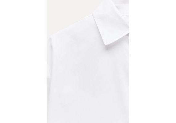 Zara Рубашка из коллекции zw collection poplin shirt , Цвет: Белый, Размер: M, изображение 6