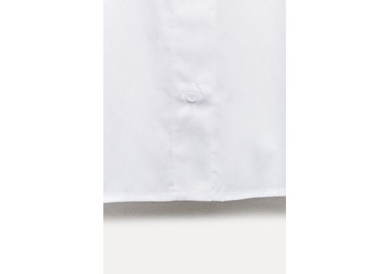 Zara Рубашка из коллекции zw collection poplin shirt , Цвет: Белый, Размер: M, изображение 9