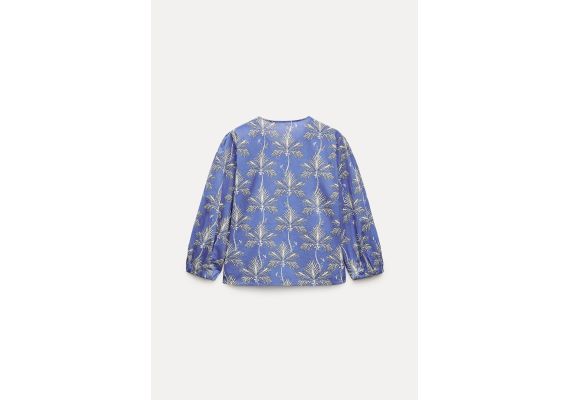 Zara Рубашка zw collection printed shirt , Цвет: Синий, Размер: S, изображение 4