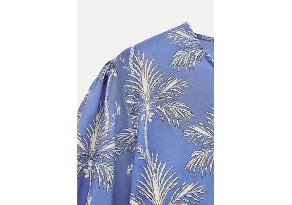 Zara Рубашка zw collection printed shirt , Цвет: Синий, Размер: S, изображение 5