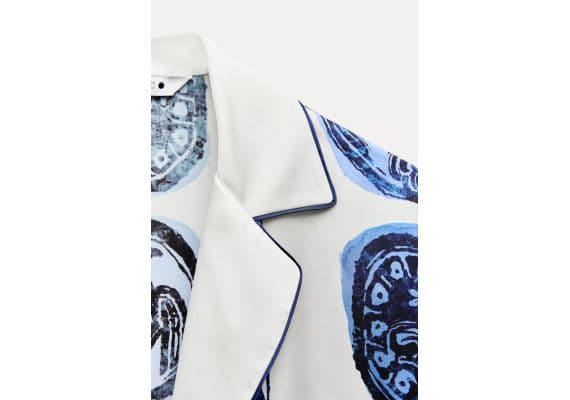 Zara Рубашка с воротником из коллекции zw collection printed shirt , Цвет: multicolor, Размер: XS, изображение 4