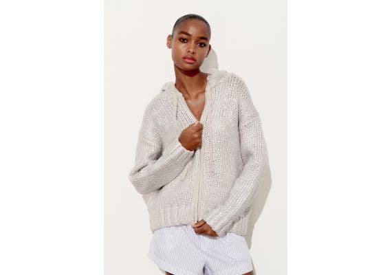 Zara Худи с тканью foil knit, Цвет: Металлик, Размер: S, изображение 6