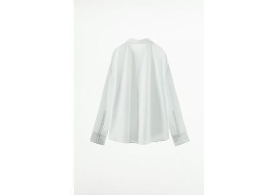 Zara Рубашка oversize poplin , Цвет: Белый, Размер: M, изображение 7