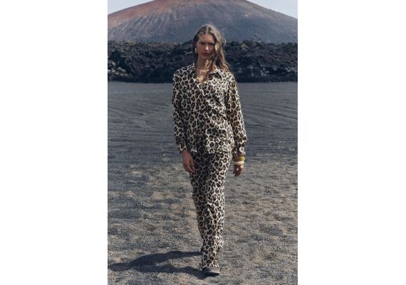 Zara Рубашка с воротником из коллекции zw animal print shirt , Цвет: С принтом, Размер: XS, изображение 2