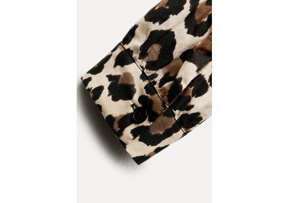 Zara Рубашка с воротником из коллекции zw animal print shirt , Цвет: С принтом, Размер: XS, изображение 11