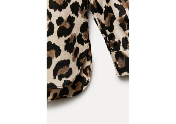 Zara Рубашка с воротником из коллекции zw animal print shirt , Цвет: С принтом, Размер: XS, изображение 10