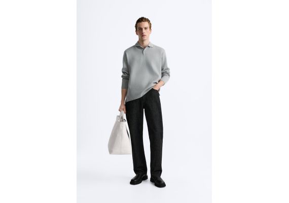 Zara   knit polo shirt , Цвет: Серый, Размер: S (US S)