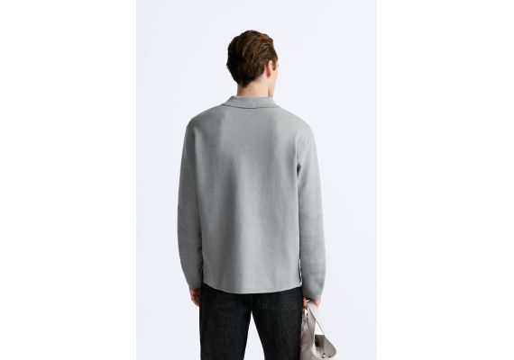 Zara   knit polo shirt , Цвет: Серый, Размер: S (US S), изображение 3