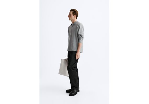 Zara   knit polo shirt , Цвет: Серый, Размер: S (US S), изображение 4