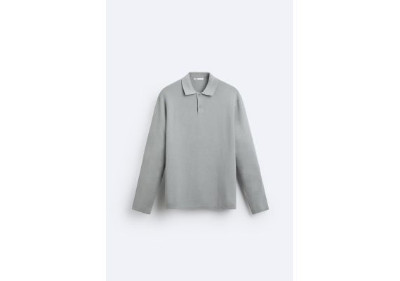 Zara   knit polo shirt , Цвет: Серый, Размер: S (US S), изображение 7