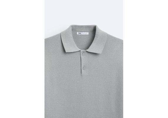 Zara   knit polo shirt , Цвет: Серый, Размер: S (US S), изображение 9