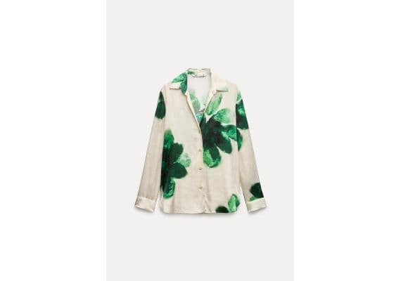 Zara Рубашка с принтом из коллекции zw collection flowing printed shirt , Цвет: multicolor, Размер: XS, изображение 2