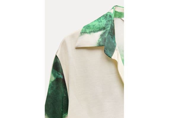 Zara Рубашка с принтом из коллекции zw collection flowing printed shirt , Цвет: multicolor, Размер: XS, изображение 4