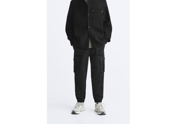 Zara Брюки jogger waist cargo , Цвет: Черный, Размер: L, изображение 2