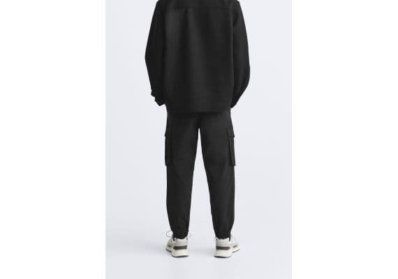 Zara Брюки jogger waist cargo , Цвет: Черный, Размер: L, изображение 3