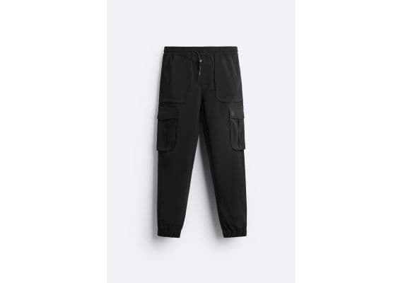 Zara Брюки jogger waist cargo , Цвет: Черный, Размер: L, изображение 6