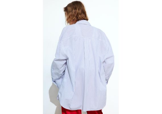 Zara Рубашка oversize gabardine , Цвет: multicolor, Размер: L, изображение 4