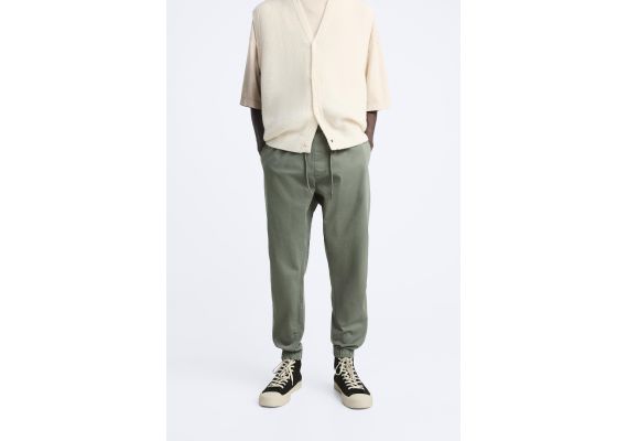 Zara Брюки jogger waist , Цвет: Зеленый, Размер: XL, изображение 2